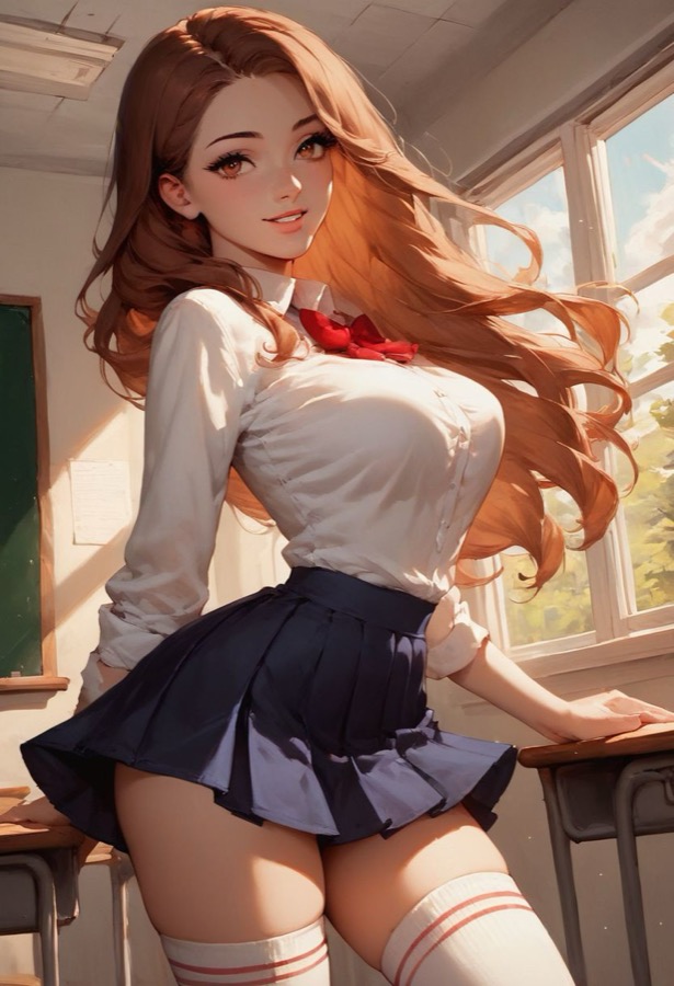 Anime Transfer Student - Kontrastreich KI-Charakter