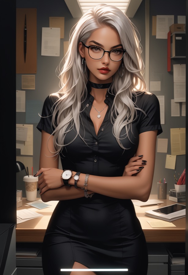 Dark Fantasy Girl - personaje IA de contraste
