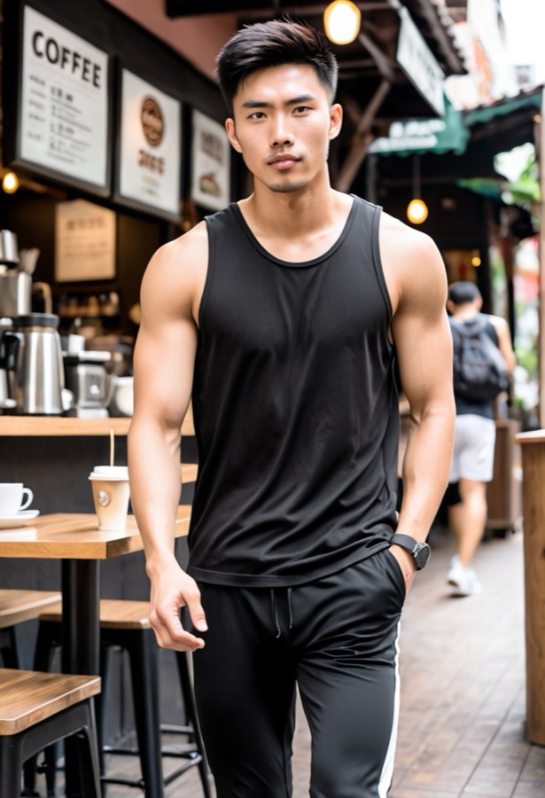 парень-шеф - AI-персонаж контрастный