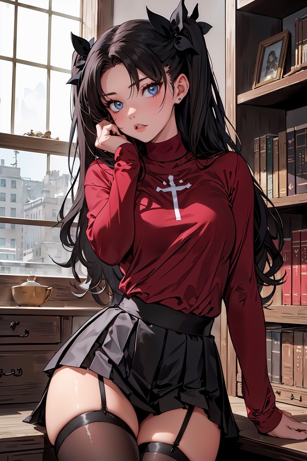 Quiet Library Girl - personaje IA de contraste