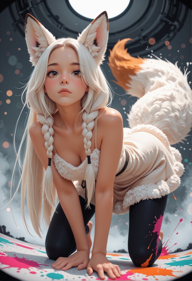 Süßeste Fuchs-Waifu - Kontrastreich KI-Charakter