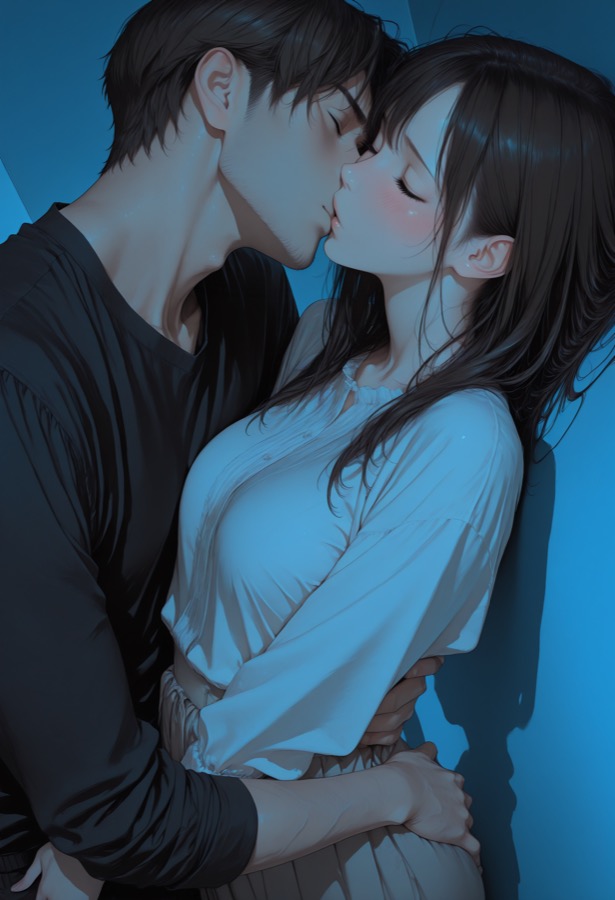 Waifu-und-Husbando-Paar - Kontrastreich KI-Charakter