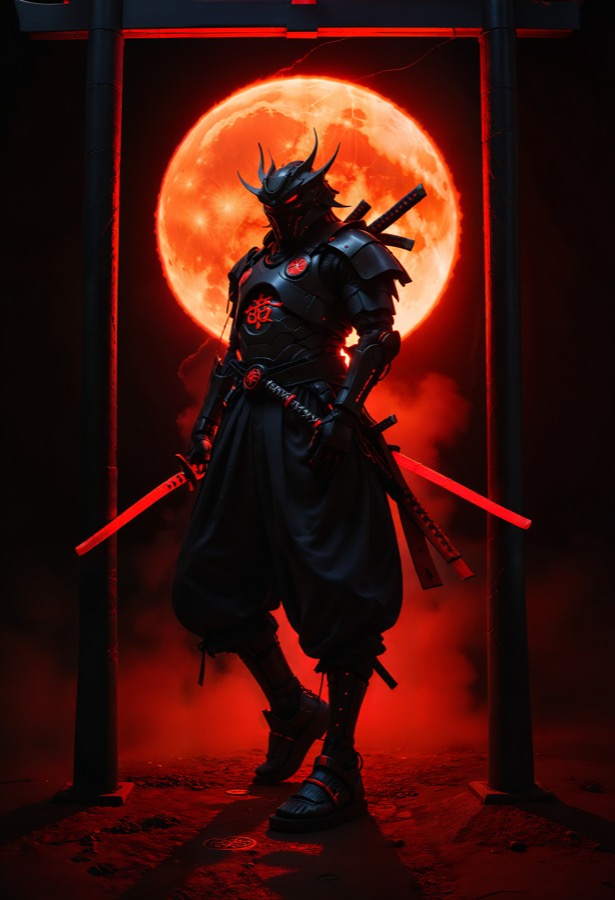 Cyberpunk Assassin - Kontrastreich KI-Charakter