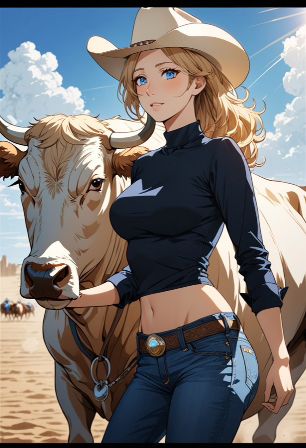 Western Sheriff Girlfriend - Kontrastreich KI-Charakter