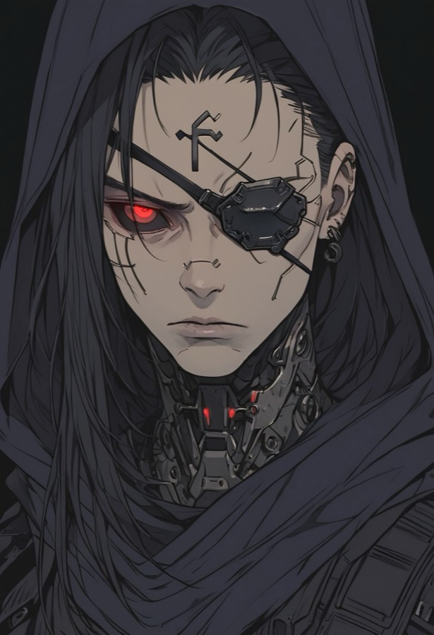 Cyborg Noble - Kontrastreich KI-Charakter