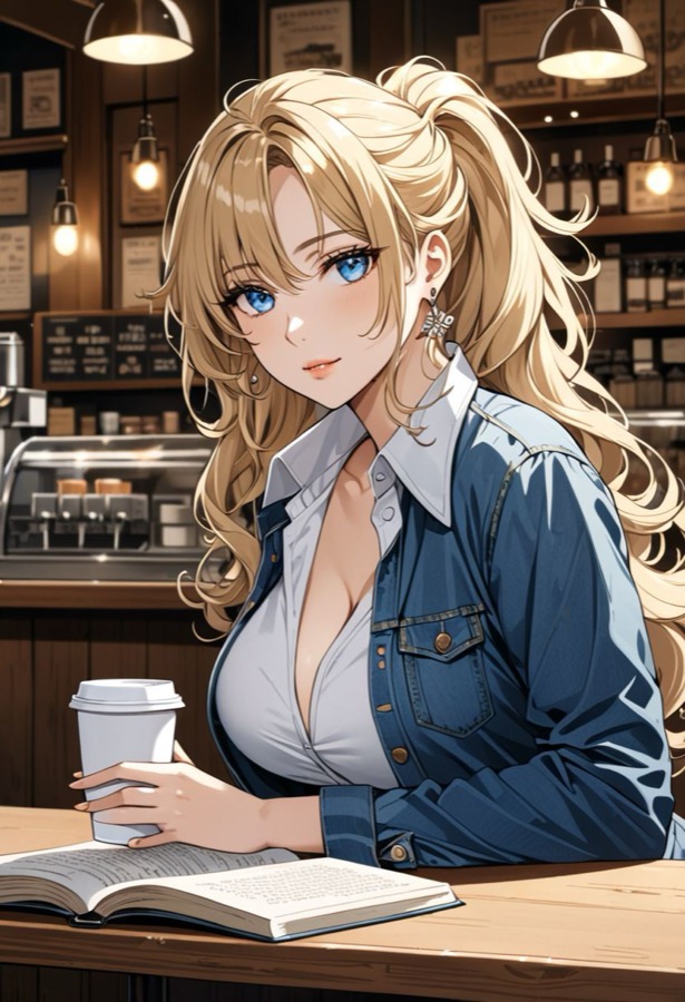 Coffee Shop Crush Girlfriend - Kontrastreich KI-Charakter