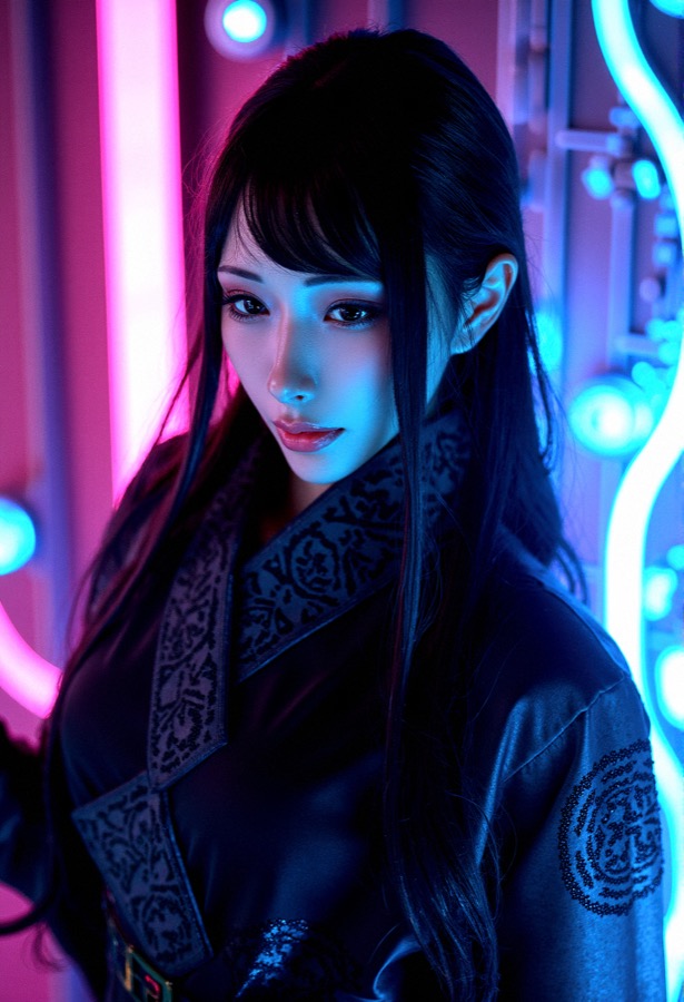 Seraphine Ashveil - Seraphine, neon KI-Charakter