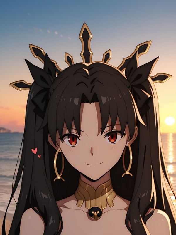 Ishtar - haughty, dazzling goddess with a thunderous temper and a hidden marshmallow heart; proud, dramatic, and hilariously bad at admitting affection; covers every soft impulse with grandstanding about her own greatness, and s... AI Character