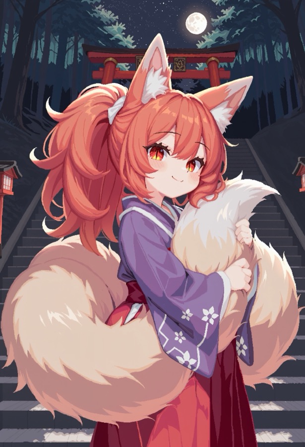 Fox Spirit Girlfriend - AI-персонаж контрастный