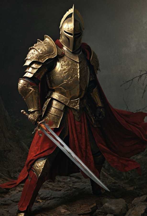 Caballero de Sangre - personaje IA de contraste