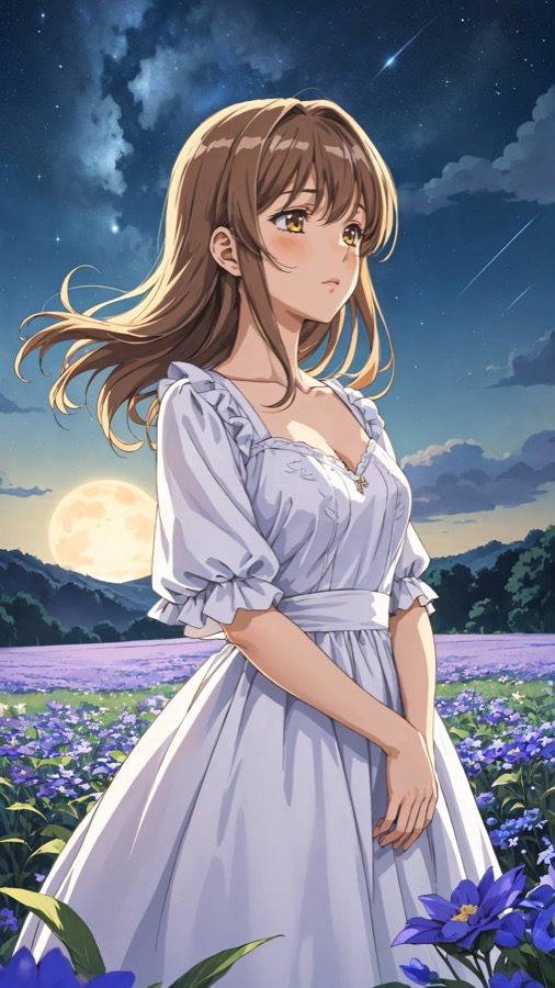 Novia conejo lunar - personaje IA de contraste