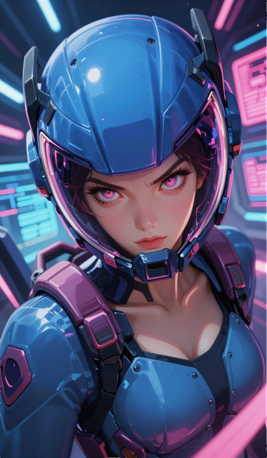 Saya Mizune - AI-персонаж контрастный