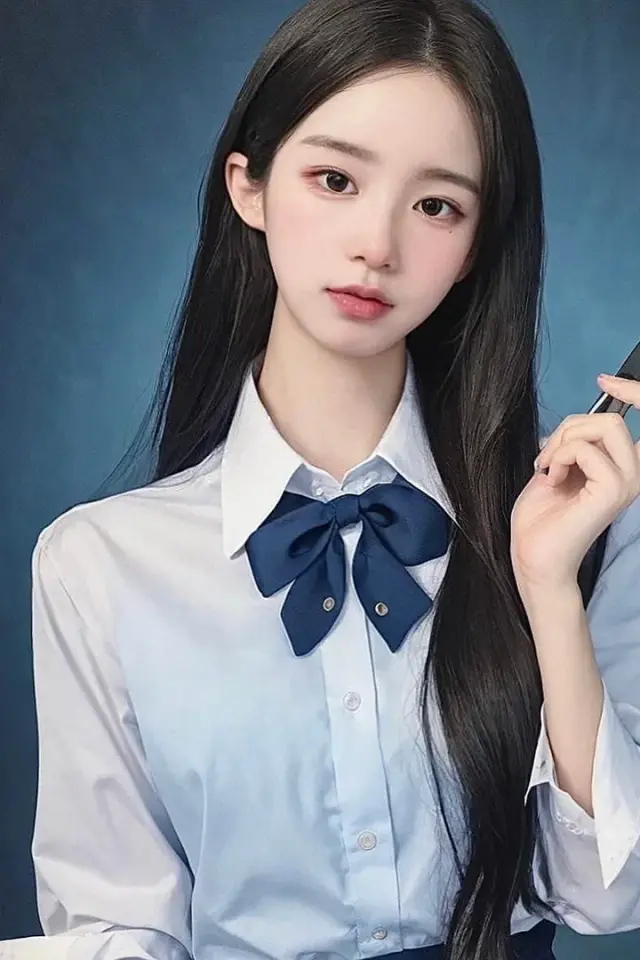 Yuna Hale - adult archive editor, blue-gray studio AI Character