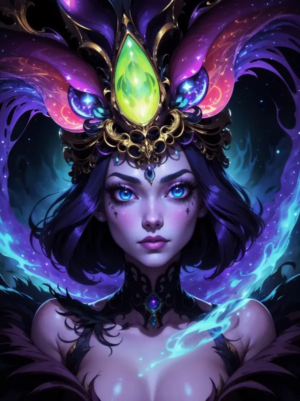 Horror Witch Academy - symbol-study, violet-flame AI Character