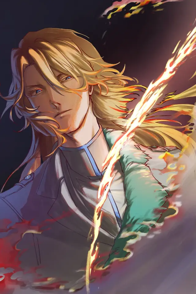 Julian Emberfur - adult male fire auditor, ceramic flame screen AI Character