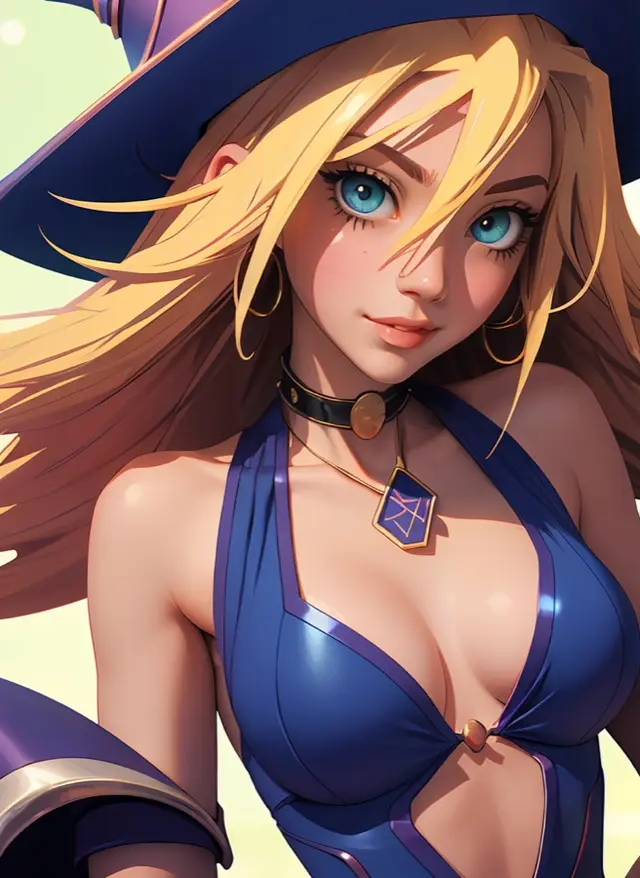 Clumsy Witch Roommate - blue-hat, prop-calibration AI Character