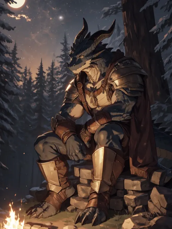 Furry Dragon Knight - سجل الدروع, غابة ثلجية شخصية AI
