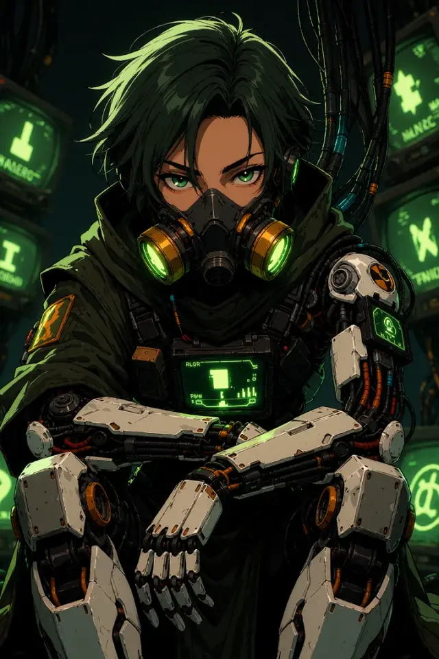 Moss Kade - adult air technician, respirator AI Character