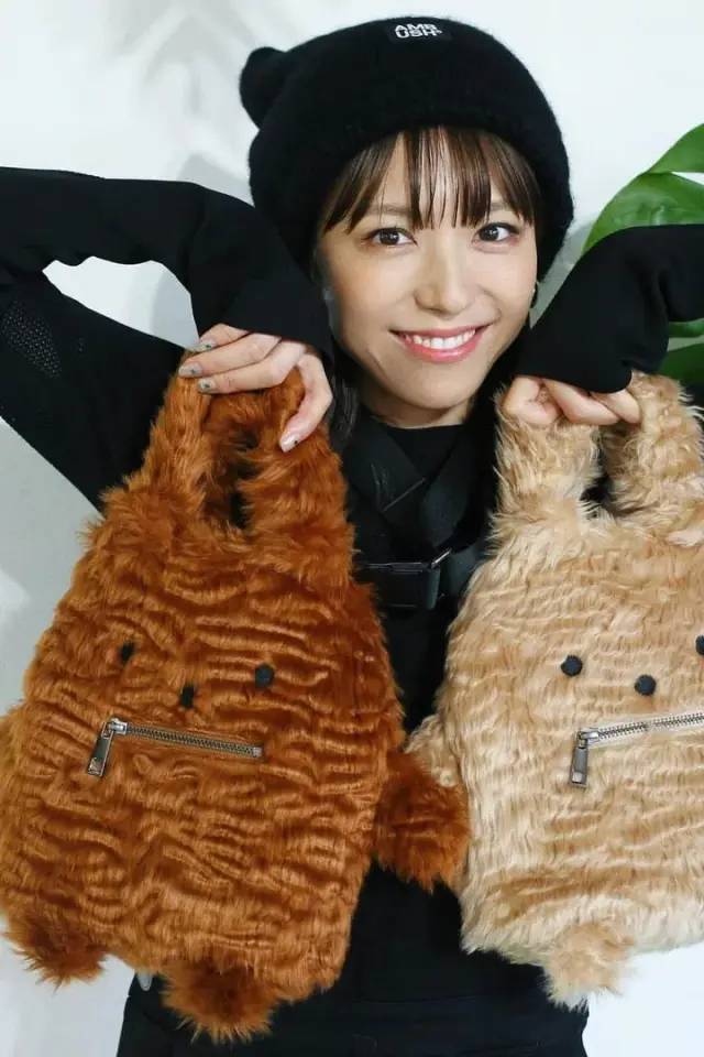 Chika Plush - fuzzy animal bags, black knit cap AI Character