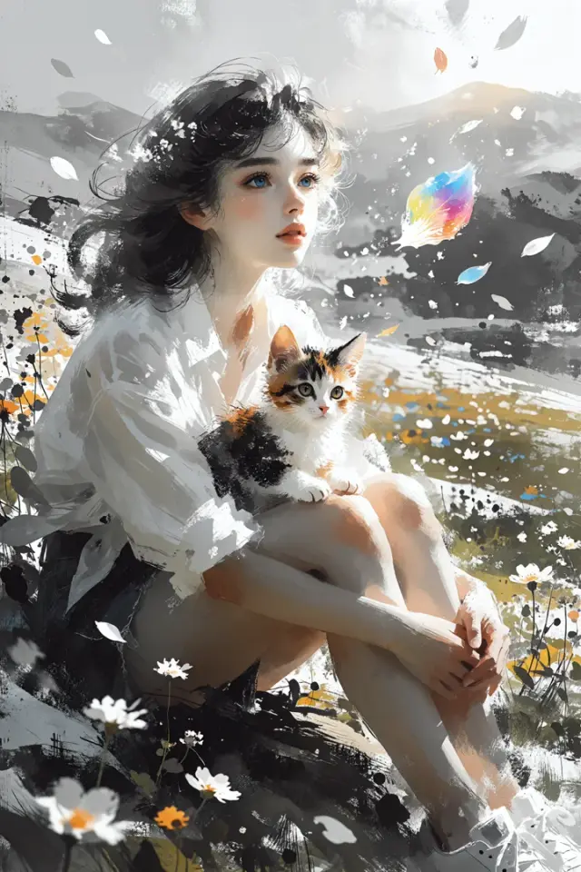 Elara Wynn - ilustrator botani dewasa, kucing misterius Karakter AI
